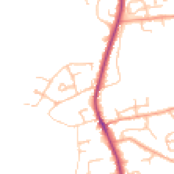 Daytime road noise heatmap for WR5 3JG
