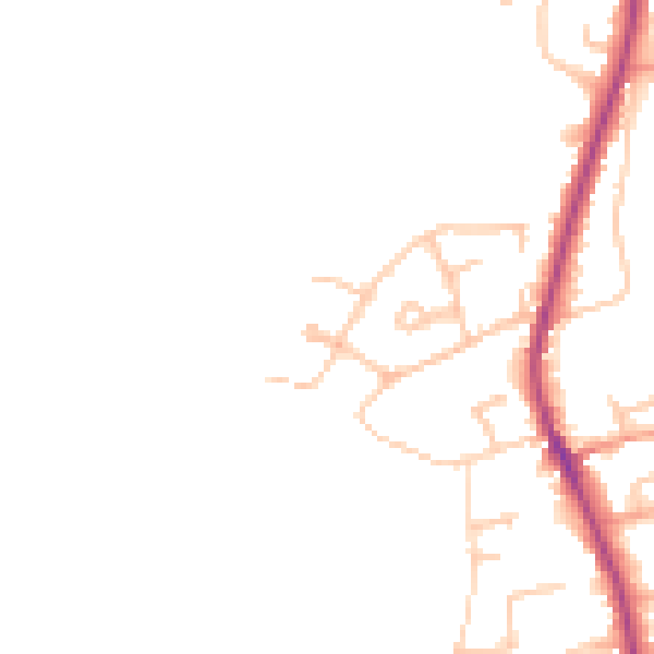 Daytime road noise heatmap for WR5 3JJ