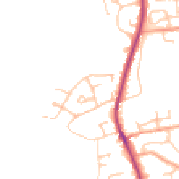 Daytime road noise heatmap for WR5 3JT