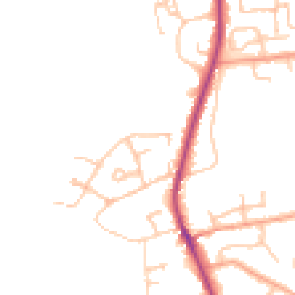 Daytime road noise heatmap for WR5 3JU