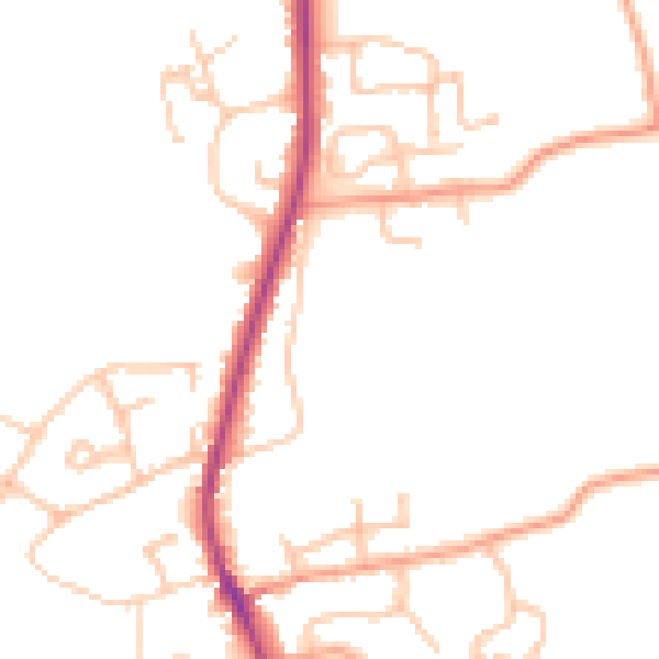 Daytime road noise heatmap for WR5 3JZ