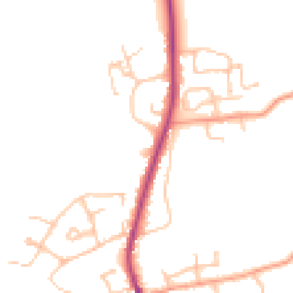 Daytime road noise heatmap for WR5 3LN