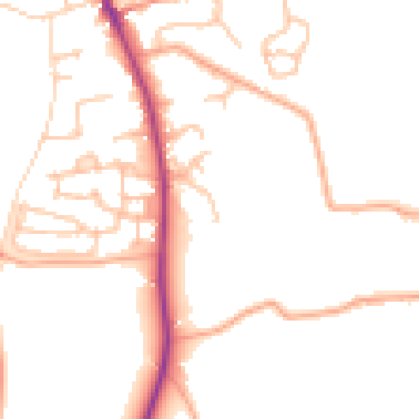 Daytime road noise heatmap for WR5 3NG