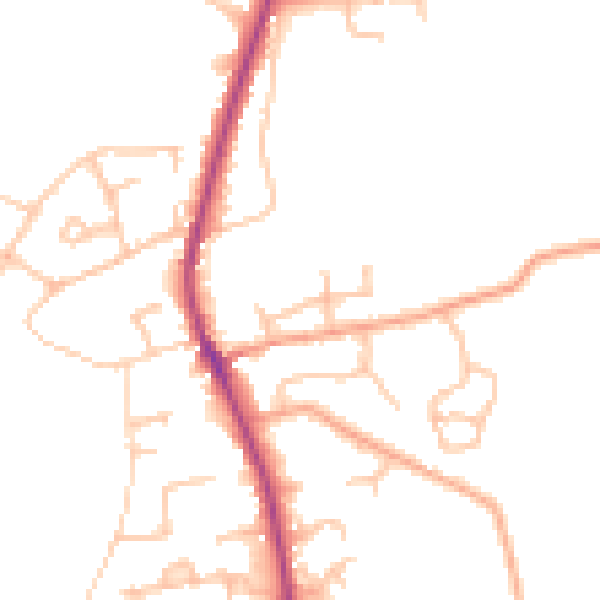 Daytime road noise heatmap for WR5 3NT