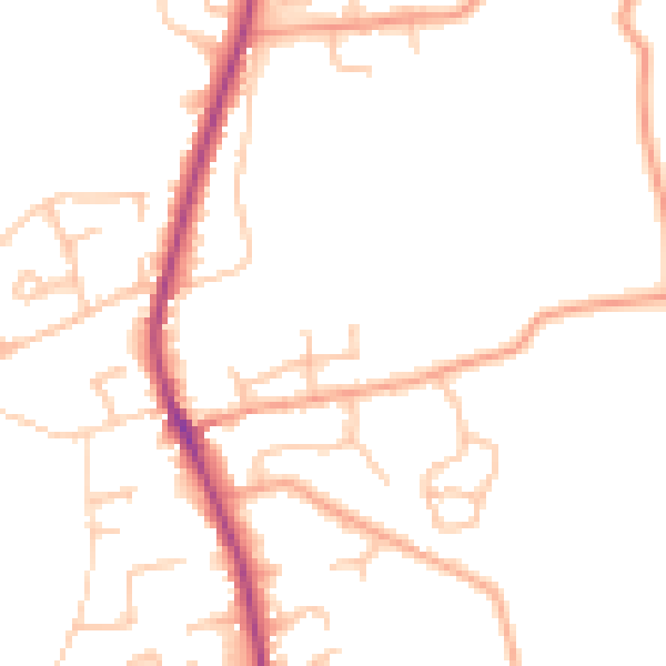 Daytime road noise heatmap for WR5 3NU