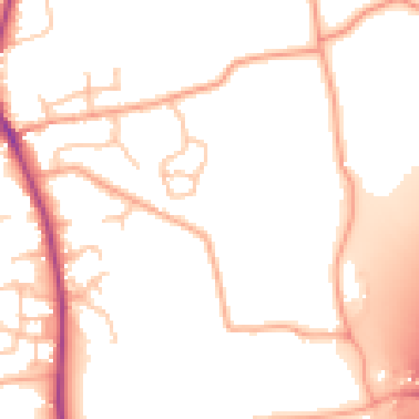 Daytime road noise heatmap for WR5 3QP