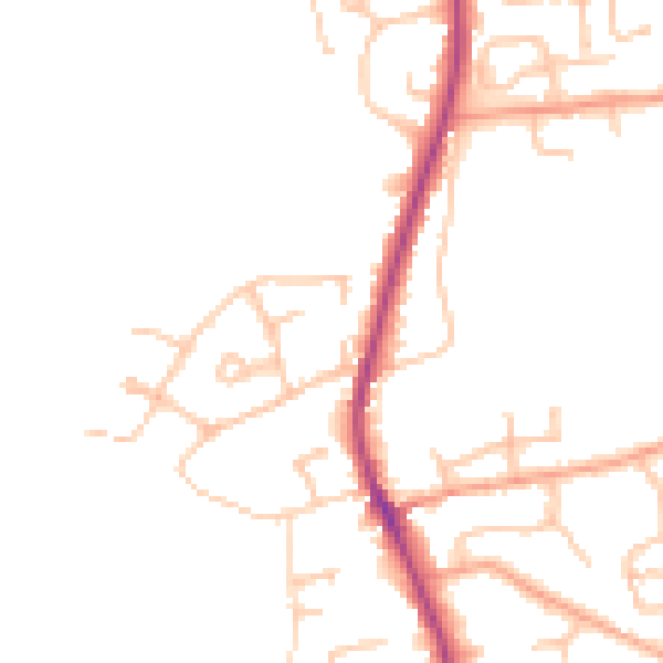 Daytime road noise heatmap for WR5 3QX