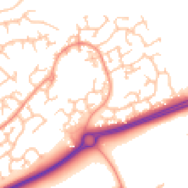 Daytime road noise heatmap for WR5 3RL