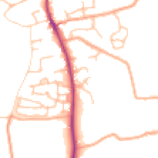 Daytime road noise heatmap for WR5 3SD