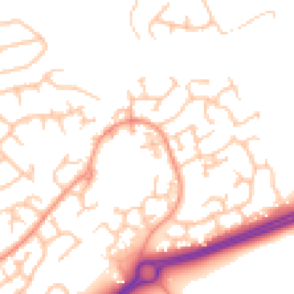 Daytime road noise heatmap for WR5 3TF
