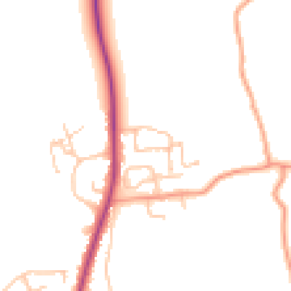 Daytime road noise heatmap for WR5 3UX