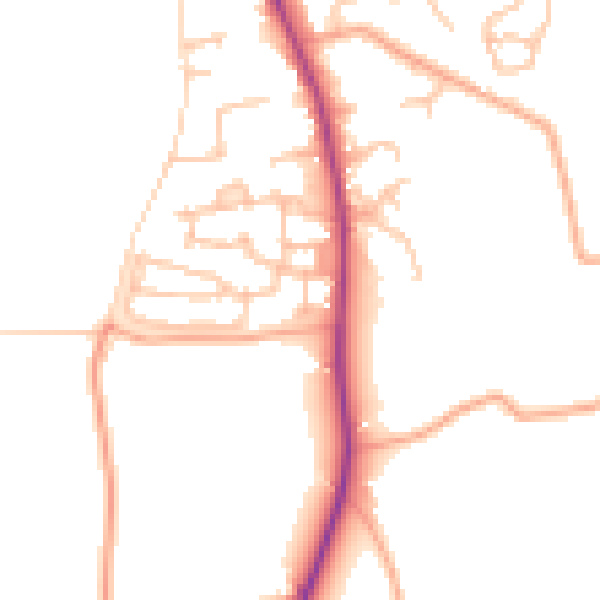 Daytime road noise heatmap for WR5 3WH