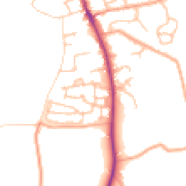 Daytime road noise heatmap for WR5 3WJ