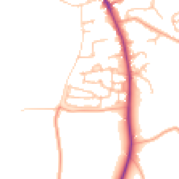 Daytime road noise heatmap for WR5 3WL