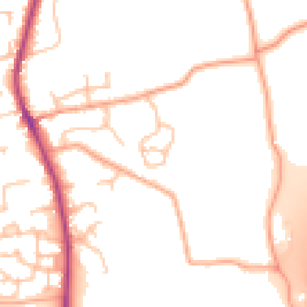 Daytime road noise heatmap for WR5 3WQ