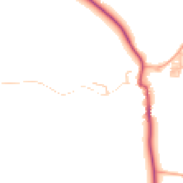 Daytime road noise heatmap for WR6 5AW