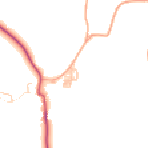 Daytime road noise heatmap for WR6 5AY