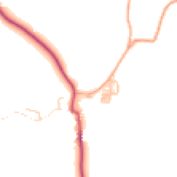 Daytime road noise heatmap for WR6 5AZ