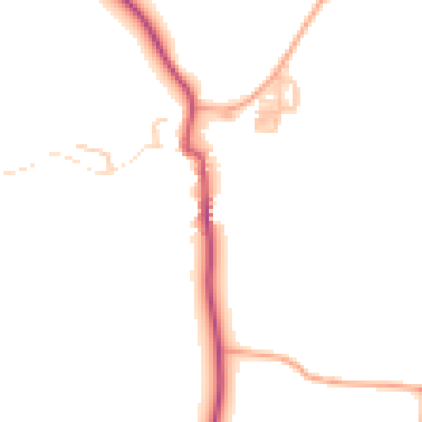 Daytime road noise heatmap for WR6 5BF