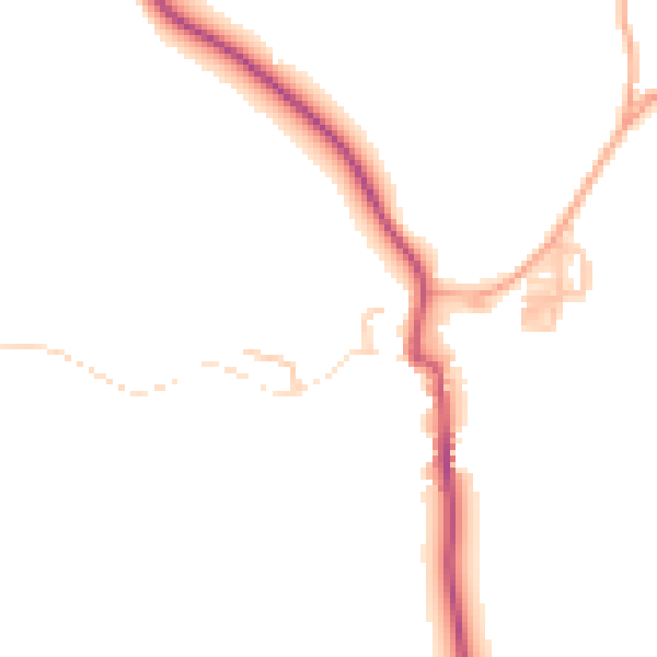 Daytime road noise heatmap for WR6 5BP