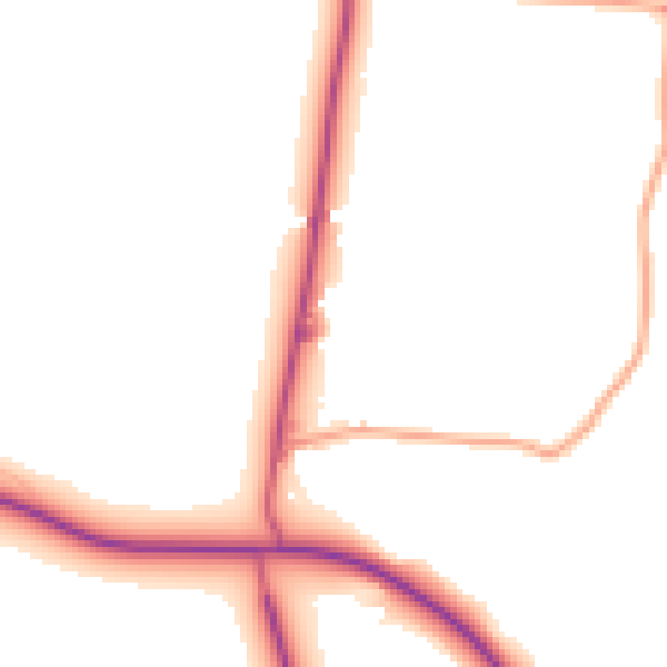 Daytime road noise heatmap for WR6 5BT