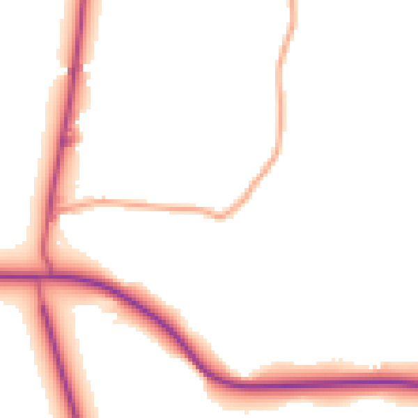 Daytime road noise heatmap for WR6 5BU