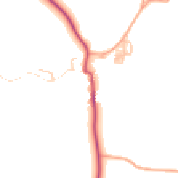 Daytime road noise heatmap for WR6 5BZ