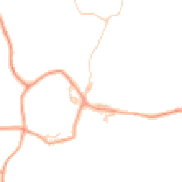 Daytime road noise heatmap for WR6 5HL