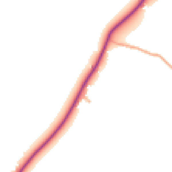Daytime road noise heatmap for WR6 5JE