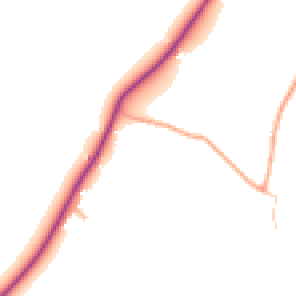 Daytime road noise heatmap for WR6 5JG