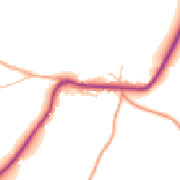 Daytime road noise heatmap for WR6 5JR