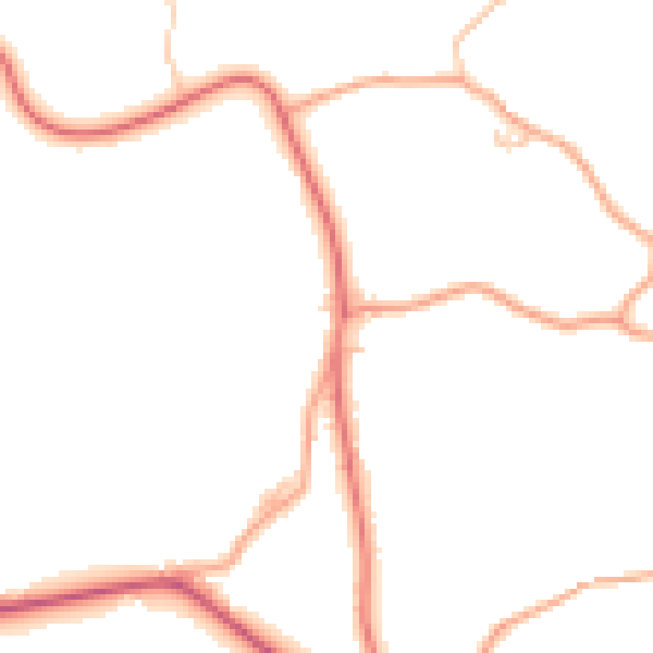 Daytime road noise heatmap for WR6 6AZ
