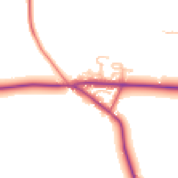 Daytime road noise heatmap for WR6 6BB
