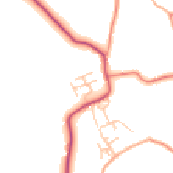 Daytime road noise heatmap for WR6 6BF