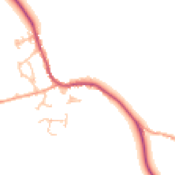Daytime road noise heatmap for WR6 6DJ