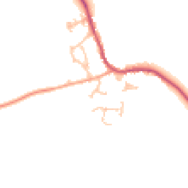Daytime road noise heatmap for WR6 6DL