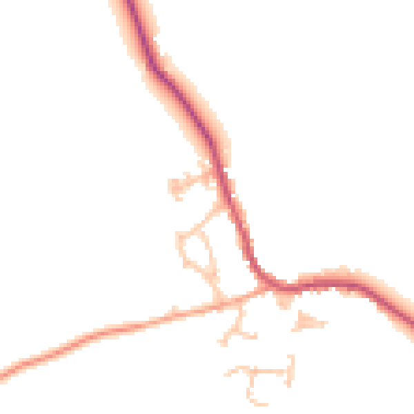 Daytime road noise heatmap for WR6 6EA