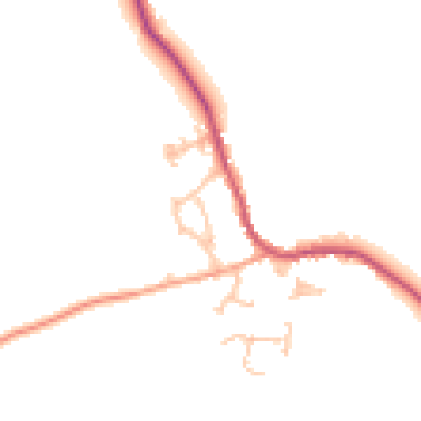 Daytime road noise heatmap for WR6 6EB