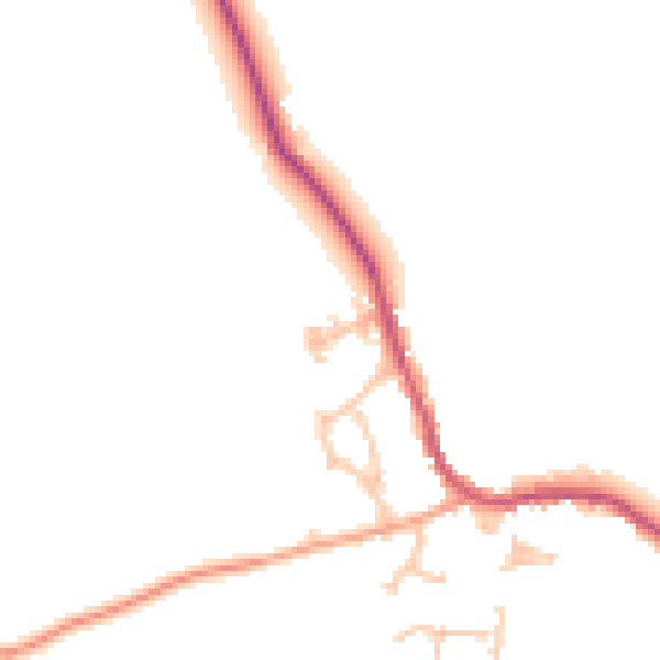 Daytime road noise heatmap for WR6 6EJ