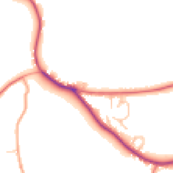 Daytime road noise heatmap for WR6 6HB