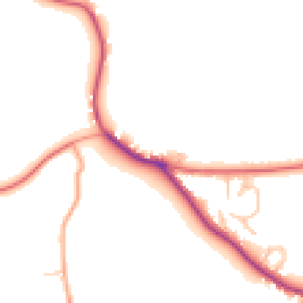 Daytime road noise heatmap for WR6 6HN