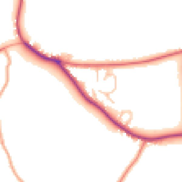 Daytime road noise heatmap for WR6 6HW
