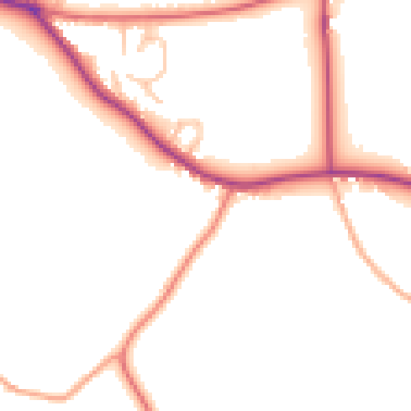 Daytime road noise heatmap for WR6 6HY