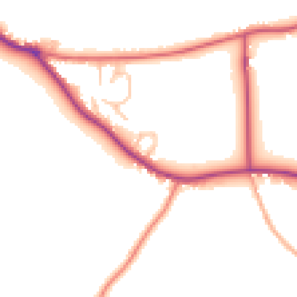 Daytime road noise heatmap for WR6 6JD
