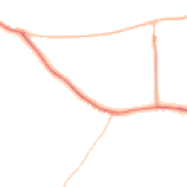 Night-time road noise heatmap for WR6 6JD