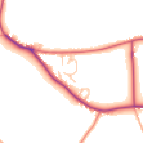 Daytime road noise heatmap for WR6 6JR