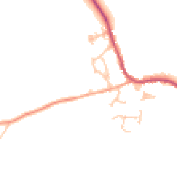 Daytime road noise heatmap for WR6 6LU