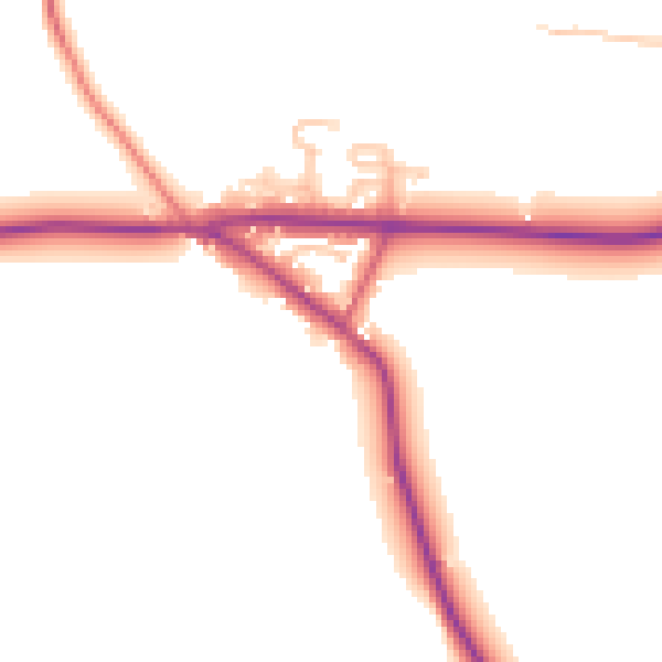 Daytime road noise heatmap for WR6 6NA