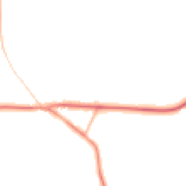 Night-time road noise heatmap for WR6 6NE