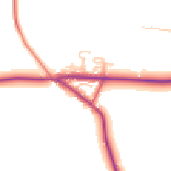 Daytime road noise heatmap for WR6 6NT